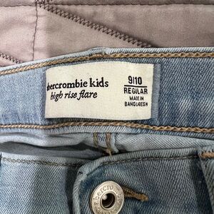 abercrombie kids light blue high rise flare jeans